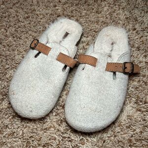 Fuzzy outdoor slipper shoes